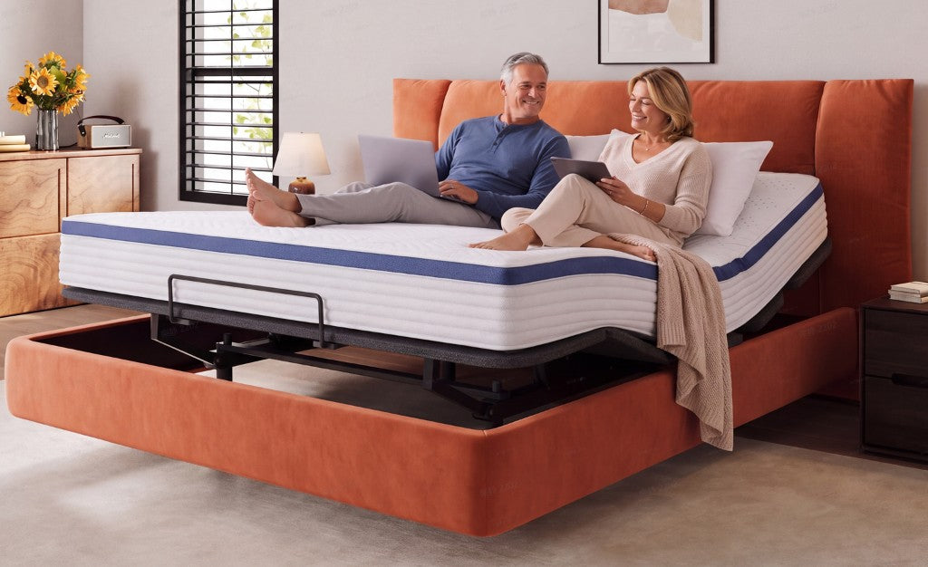 Couple using a Tami Tami E300 bed