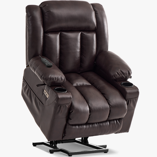 Dark Brown 6010 lift recliner in lifted position.