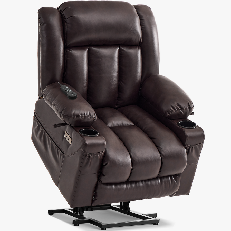Dark Brown 6010 lift recliner in lifted position.