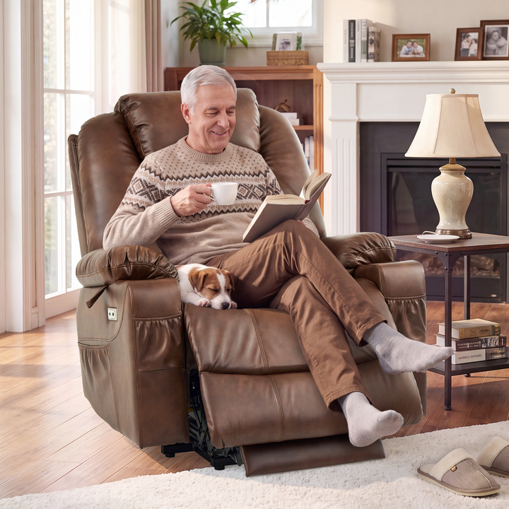 Tami Tami 6013 Oversize Brown Power Lift Recliner Living Room Lifestyle