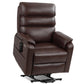**Dual Motor Lay Flat Power Lift Recliner with Massage and Heat T6011 - Breathable Faux Leather