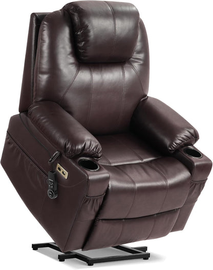 **Dual Motor Power Lift Recliner T6013 with Massage and Heat, Faux Leather