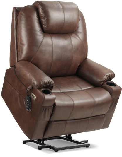 **Dual Motor Power Lift Recliner T6013 with Massage and Heat, Faux Leather