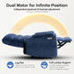 **Dual Motor Lay Flat Power Lift Recliner with Massage and Heat T6011 - Breathable Faux Leather