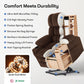 **Dual Motor Power Lift Chair Recliner T6015 - Plush Fabric, Dark Brown, Oversized