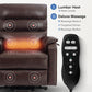 **Dual Motor Lay Flat Power Lift Recliner with Massage and Heat T6011 - Breathable Faux Leather
