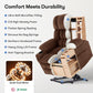 **Dual Motor Power Lift Chair Recliner T6015 - Plush Fabric, Dark Brown, Oversized