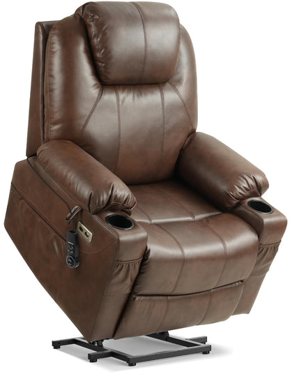 **Dual Motor Power Lift Recliner T6013 with Massage and Heat, Faux Leather