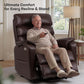 **Dual Motor Lay Flat Power Lift Recliner with Massage and Heat T6011 - Breathable Faux Leather