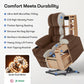 **Dual Motor Power Lift Chair Recliner T6015 - Plush Fabric, Dark Brown, Oversized