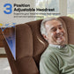 **Dual Motor Power Lift Chair Recliner T6015 - Plush Fabric, Dark Brown, Oversized