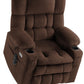 **Dual Motor Power Lift Chair Recliner T6015 - Plush Fabric, Dark Brown, Oversized