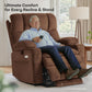 **Dual Motor Power Lift Chair Recliner T6015 - Plush Fabric, Dark Brown, Oversized