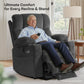 **Dual Motor Power Lift Chair Recliner T6015 - Plush Fabric, Dark Brown, Oversized