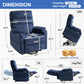 **Dual Motor Lay Flat Power Lift Recliner with Massage and Heat T6011 - Breathable Faux Leather