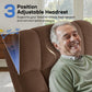 **Dual Motor Power Lift Chair Recliner T6015 - Plush Fabric, Dark Brown, Oversized