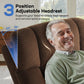 **Dual Motor Power Lift Chair Recliner T6015 - Plush Fabric, Dark Brown, Oversized