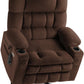 **Dual Motor Power Lift Chair Recliner T6015 - Plush Fabric, Dark Brown, Oversized