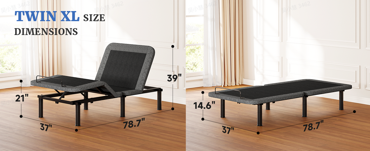 Twin XL bed frame size comparison