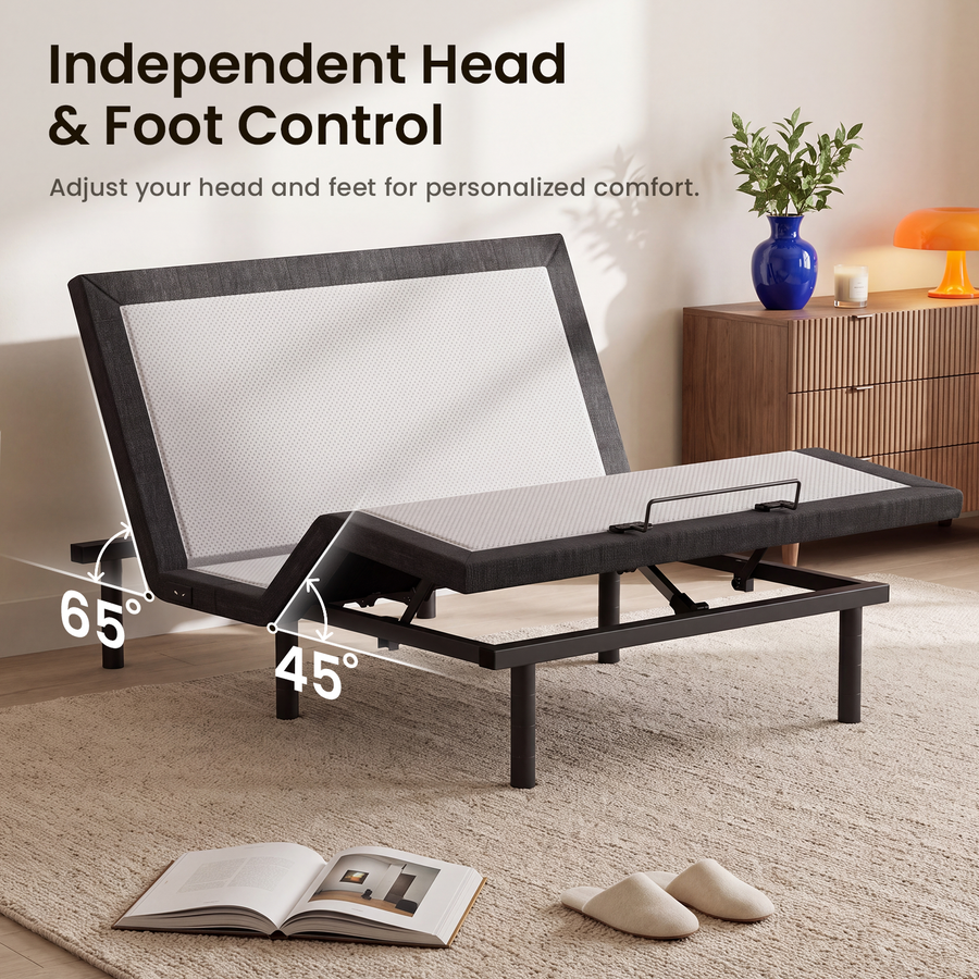 Tami Tami T600 Premium adjustable bed frame with independent 65° head and 45° foot lift