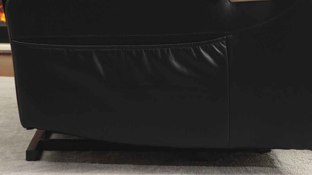 Dark brown 6013 recliner raising to standing position.