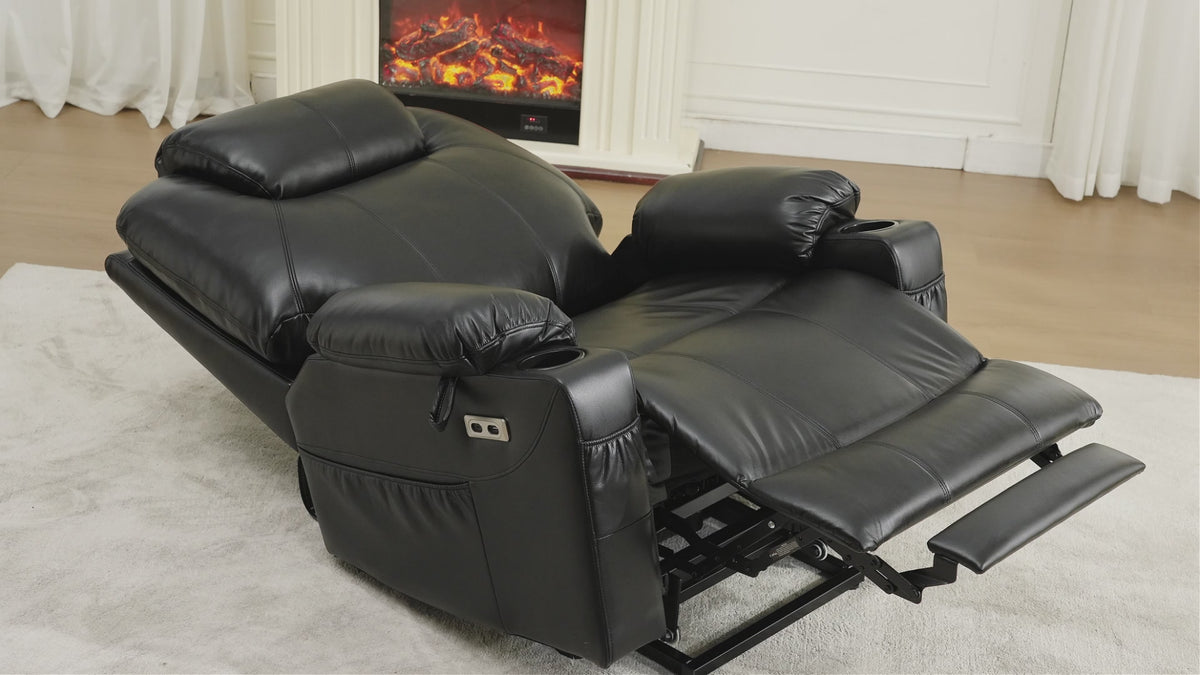 Dark brown 6013 recliner showing lumbar heat.