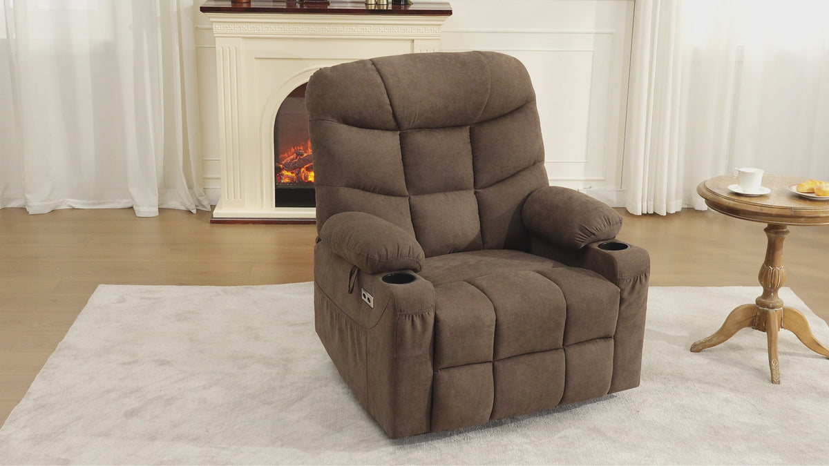 Brown 6012 recliner reclining to 175 degrees.