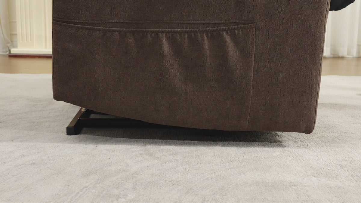 Brown 6012 recliner raising to standing position.